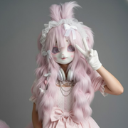 Sweet Lolita Kemono Fursuit Head – Handmade Kawaii Furry Mask Pink and White