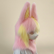 Fursuit Kemono Pastel Bunny – Rose & Jaune | Look Kawaii & Doux | Haute Qualité