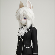 Tête de costume en fourrure blanche glacée | Masque en fourrure fait main | Style kawaii et kemono | Fourrure synthétique légère de haute qualité